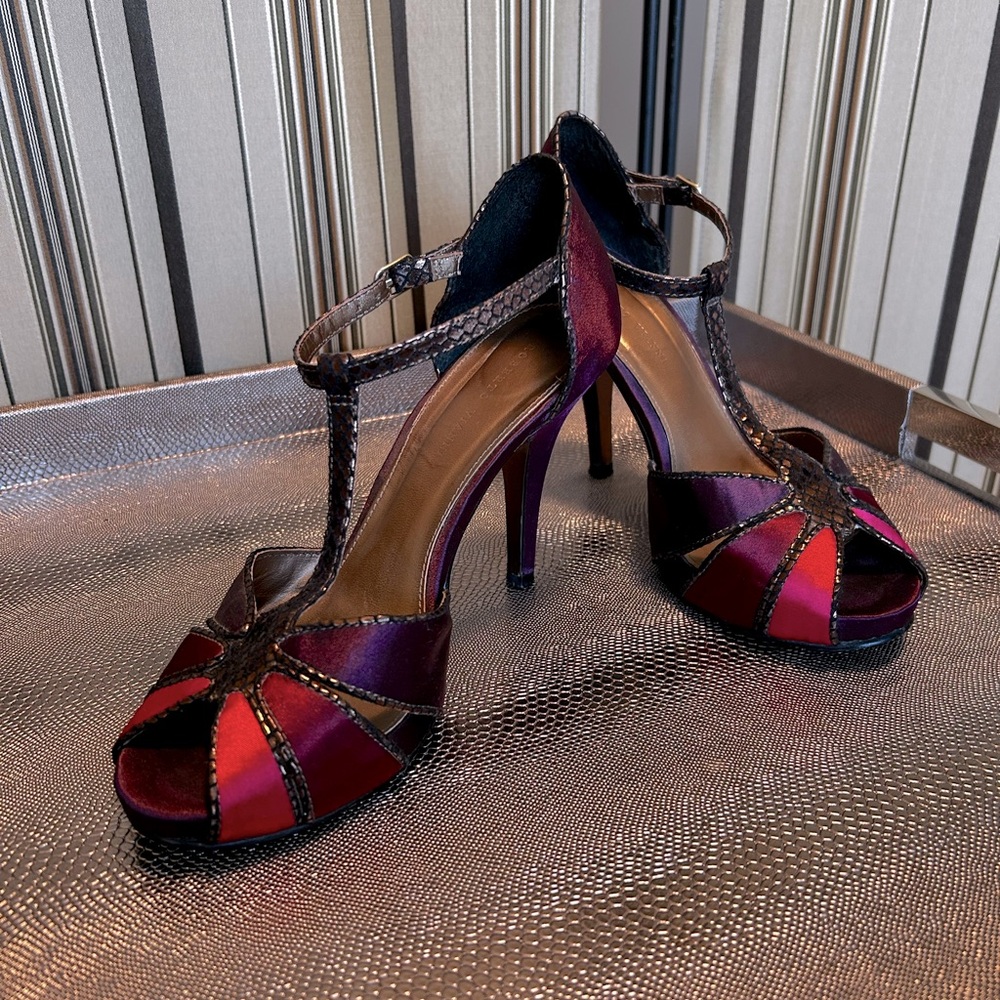 Satin T-Strap heels